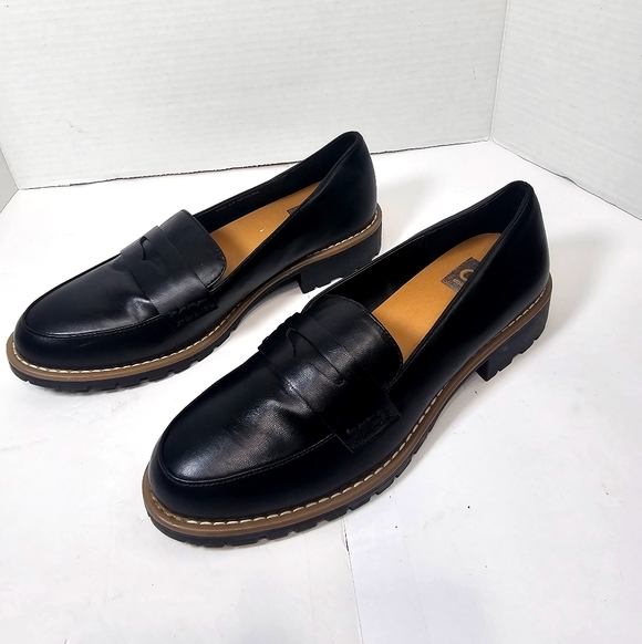 DV by Dolce Vita Shoes - DV by Dolce Vita Shoes Black Loafers with Brown Sole Womens